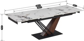 Vintino - Jedálenský rozkaldací stôl SANNY 180–240 cm biely/orech