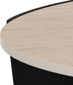 Kulatý designový konferenční stolek Altea travertin/černý