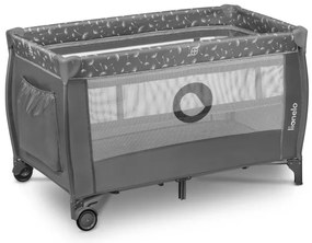 Lionelo - Cestovná postieľka STEFI PLUS sivá/biela