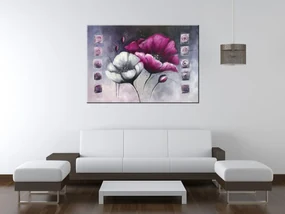 Gario Ručne maľovaný obraz Namaľované maky Rozmery: 100 x 70 cm