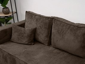 Tmavohnedá rohová pohovka SMART COSARO, obojstranná + 2 vankúšiky ZADARMO