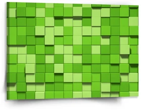 Sablio Obraz Green Blocks 3D - 150x110 cm