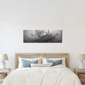 Obraz abstraktných gulí (s hodinami) (90x30 cm)