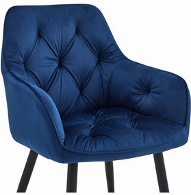 Dekorstudio Elegantná zamatová stolička JORK - tmavomodrá