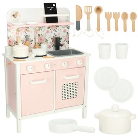 KIK Drevená kuchynská ružová rúra LULILO