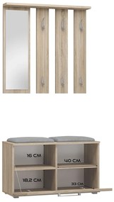 Predsieňová zostava Oasis 1 (dub sonoma) (so zrkadlom). Akcia -23%. Vlastná spoľahlivá doprava až k Vám domov. 1132532