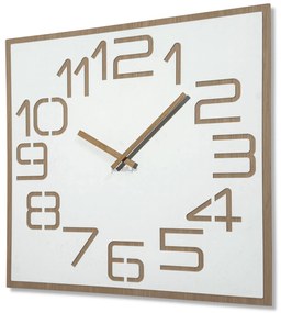 Dekorstudio Moderné drevené hodiny EKO Digits biele - 60cm
