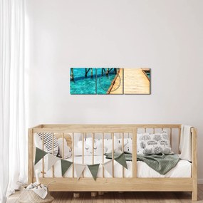 Obraz - Mólo (s hodinami) (90x30 cm)