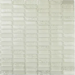 Sklenená mozaika Premium Mosaic bílá 30x30 cm lesk MOS4815CRWH