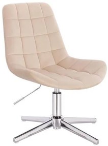 LuxuryForm DESIGN Stolička PARIS VELUR na striebornom kríži - krémová