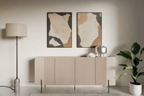 Komoda Malmi 200 cm - kašmírová / čierna