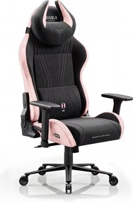 Herné kreslo z textílie Normal Size, čierno-ružové: Diablo X-Horn 2.0 Akira Pink