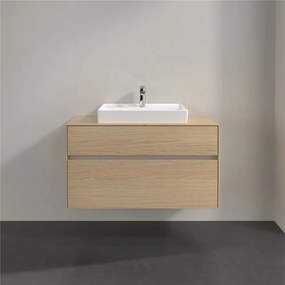 VILLEROY &amp; BOCH Collaro závesná skrinka pod umývadlo na dosku (umývadlo v strede), 2 zásuvky, 1000 x 500 x 548 mm, Nordic Oak, C01900VJ