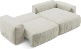 Béžová ženilková rozkladacia rohová pohovka (pravý roh/s leňoškou) Kuki – Makamii