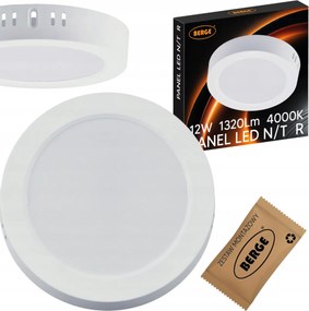 LED stropné svietidlo na povrchovú montáž 12W 1320lm 4000K neutrálna biela kruh