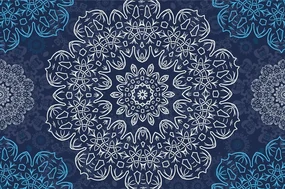 Tapeta modrá Mandala s abstraktným vzorom