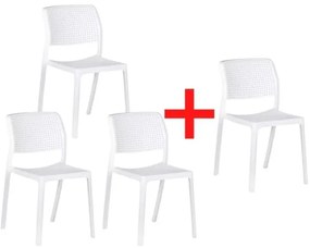 Konferenčná stolička NELA, 3 + 1 ZADARMO, biela