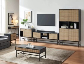 Vitrína Mago přírodní dub/černá mat