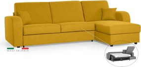 Rohová sedacia súprava na každodenné spanie LIVORNO s rozkladom, žltá (penelope 08), 140