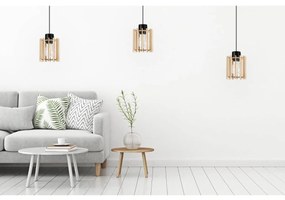 Závesné svietidlo Timber 7, 1x drevené tienidlo