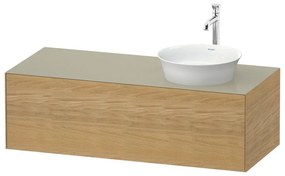 DURAVIT White Tulip závesná skrinka pod umývadlo na dosku vpravo, 1 zásuvka, 1300 x 550 x 408 mm, dub prírodný masív/taupe vysoký lesk, WT4977RH5H3