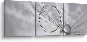 Obraz - Kvapka vody (s hodinami) (90x30 cm)