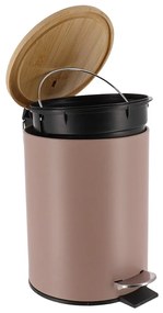 TENDANCE Odpadkový kôš Timeless, béžová/s drevenými prvkami, 2,5 l