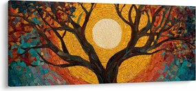 Obraz - Slnko v korune stromu života (120x50 cm)