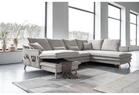 Béžová rozkladacia rohová pohovka (pravý roh/do tvaru "U") Charming Charlie – Miuform