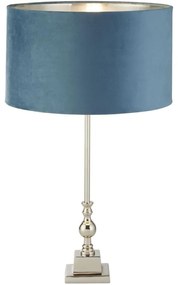 Searchlight EU81214TE - Stolná lampa WHITBY 1xE27/10W/230V modrá/chróm