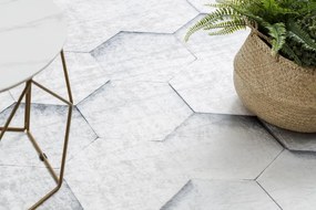 Dywany Łuszczów, Kusový koberec ANDRE Hexagon 3D 1180, 120x170, šedá, chodba / predsieň