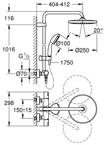 GROHE Vitalio Start System 250 - Sprchový systém s termostatom, čierna matná 266772430