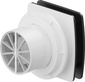 Kúpeľňový ventilátor MEXEN AXS 100 so spätnou klapkou a senzorom vlhkosti - čierny, W9601-100H-70