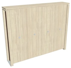 Vysoká šatníková skriňa Verno+ S 260 x 46 x 210 cm, agát / hnedá
