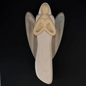 AMADEA Drevený anjel so srdcom, farebný, masívne drevo, 22x12x2 cm