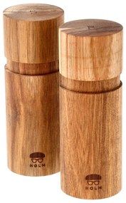 Drevená súprava mlynčekov na korenie a soľ 2 ks v prírodnej farbe – Holm