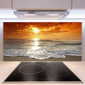 Sklenený obklad Do kuchyne More slnko krajina 100x50 cm