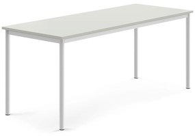 Stôl SONITUS, 1800x700x720 mm, HPL - šedá, biela