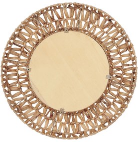 Okrúhle nástenné zrkadlo ø 58 cm prírodné SABAOI Beliani