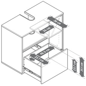 Skrinka pod umývadlo, kúpeľňa