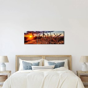 Obraz - Zlatá hodinka púšte (s hodinami) (90x30 cm)