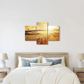 Obraz mosta pri západe slnka (90x60 cm)