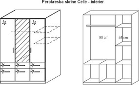 Šatníková skriňa Celle AN925-2128, biela