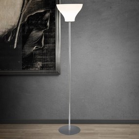 Lampa Marybell so skleneným tienidlom, chróm/biela