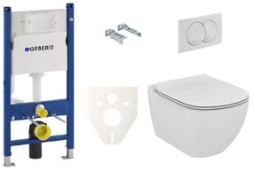 Závesný set WC TESI Ideal Standard + modul Geberit Duofix s tlačidlom Delta 20 biele SIKOGES5F0