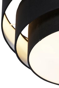 Moderné stropné svietidlo čierne 45 cm 3-svetlo - Drum Trio