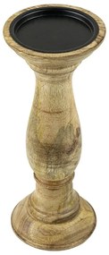 Drevený svietnik Manu z mangového dreva L - Ø 10*25cm