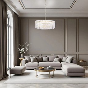 Toolight Toolight, sklenené závesné svietidlo 60cm, 8xE14, APP1779-CP, zlatá, OSW-03629