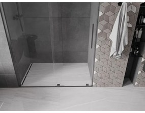 Mexen Velar, posuvné dvere do otvoru 150x200 cm, 8mm číre sklo, grafitová matná, 871-150-000-01-66