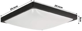 ECOLIGHT LED stropné svietidlo 2xE27 štvorcové čierne